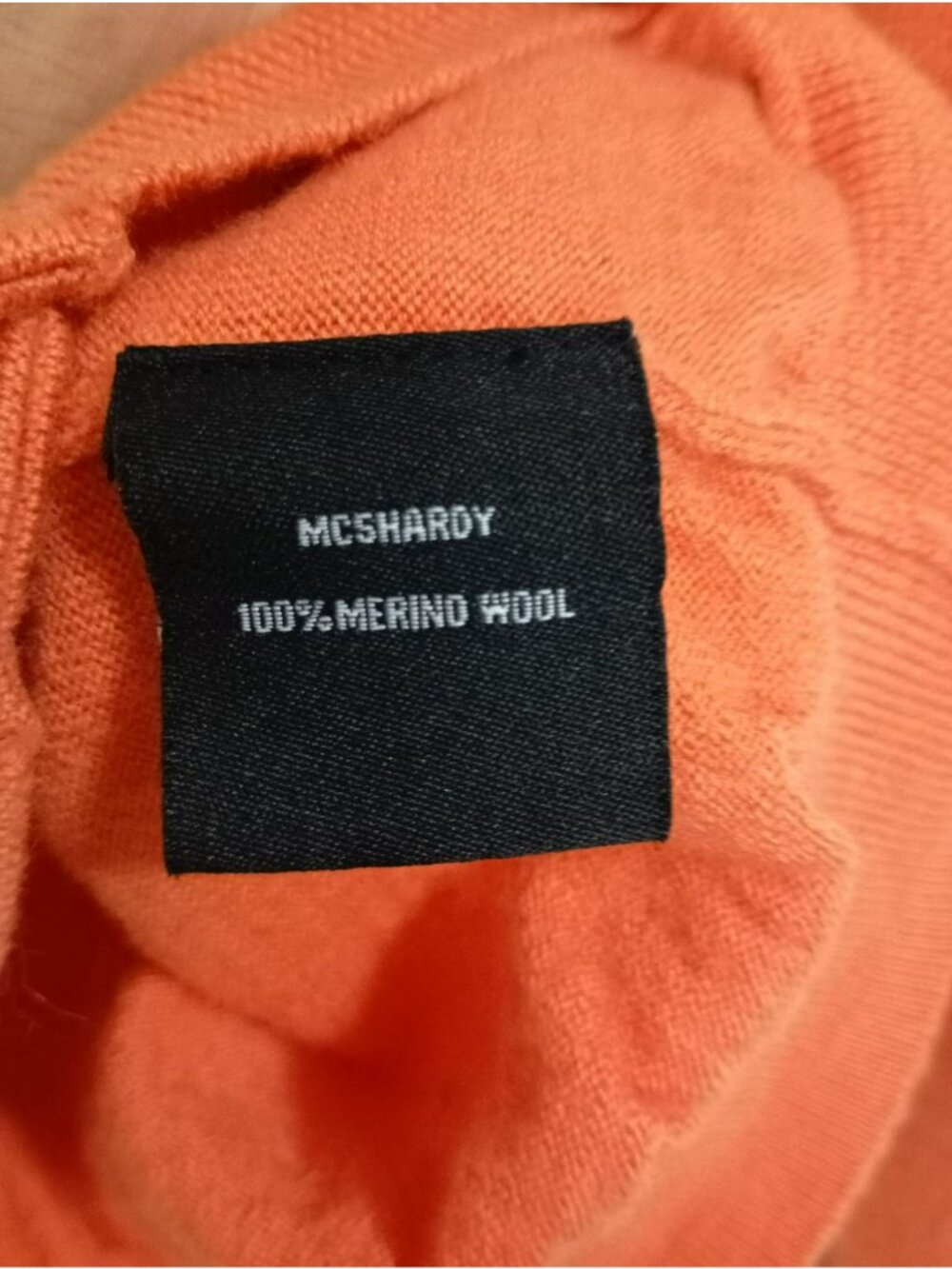G-Mac By Kartel Cardigan Orange 100% Merino Wool Button-Up Sweater Size M - Picture 6 of 10